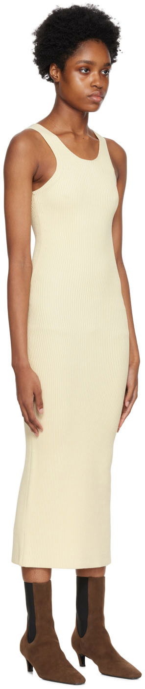 Kjole TOTEME Curved Compact Midi Dress Gul | 223-669-320, 1