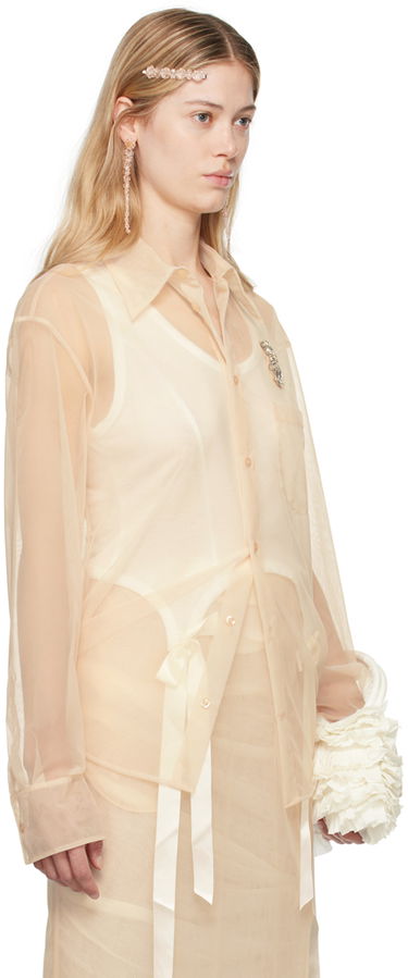 Skjorte Simone Rocha Simone Rocha Sheer Embellished Shirt Grøn | 5289TB 0069, 4