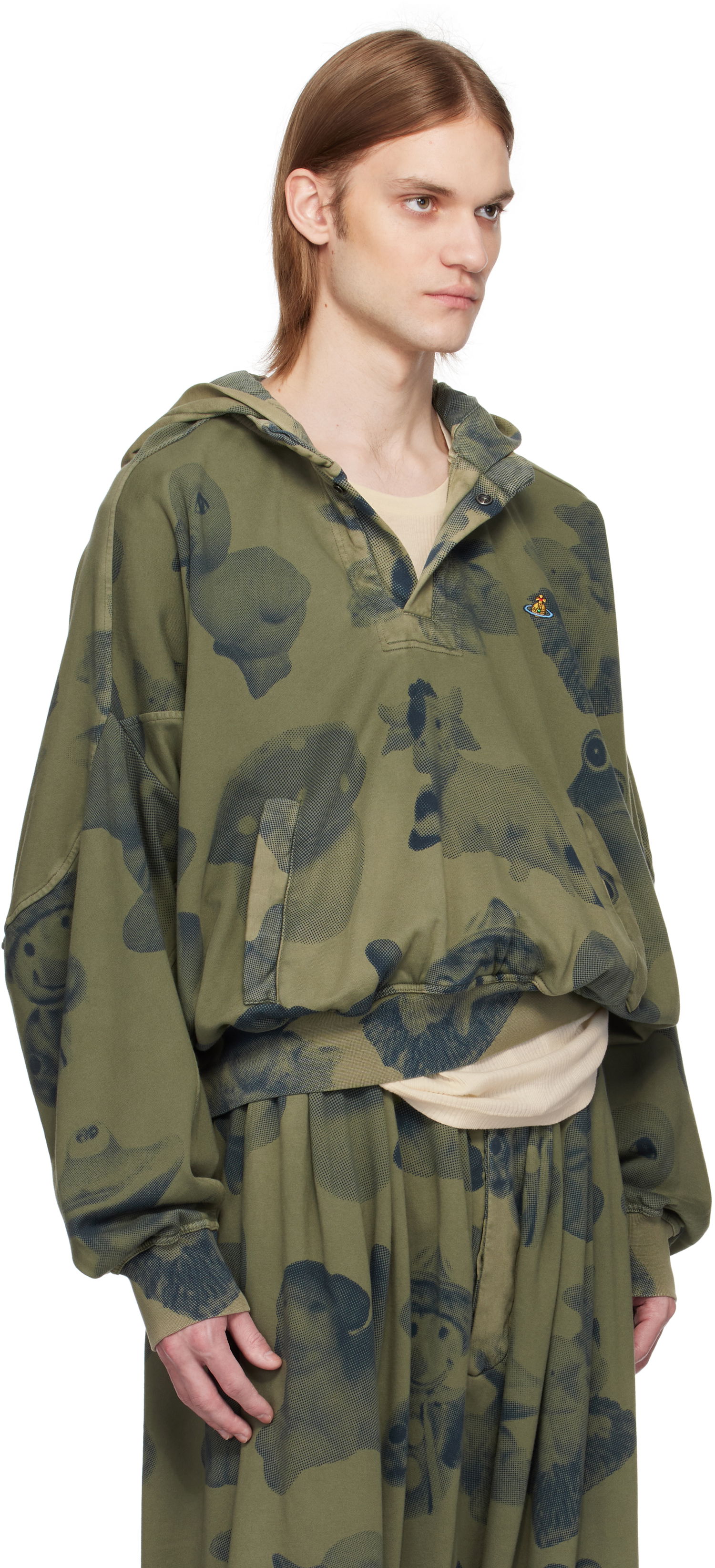 Sweatshirt Vivienne Westwood Vivienne Westwood Baseball Print Hoodie Grøn | 3I010012-J009H-, 1