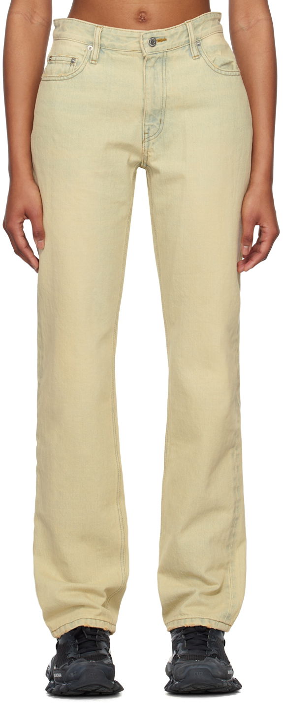 Jeans We11done We11done Straight-Leg Jeans Gul | WD-DP1-23-386-W-BG