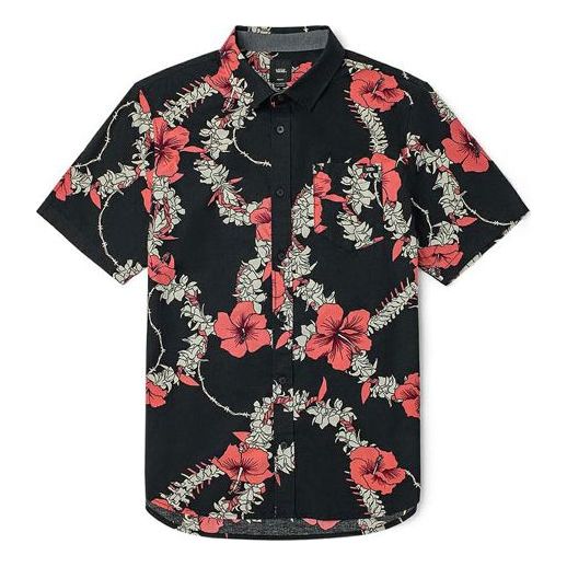 Skjorte Vans Floral Short Sleeve Shirt Sort | VN0A5E6HZCS, 0