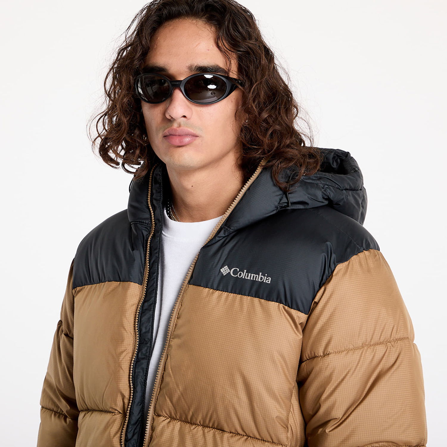 Puffer jakke Columbia Puffect™ II Hooded Jacket Delta/ Black Beige | 2086851257, 1