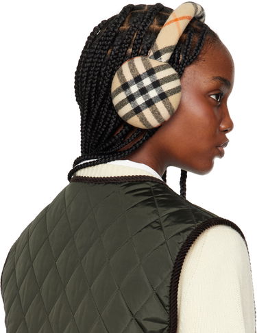 Tørklæde Burberry Burberry Check Wool Earmuffs Beige | 8105109, 2