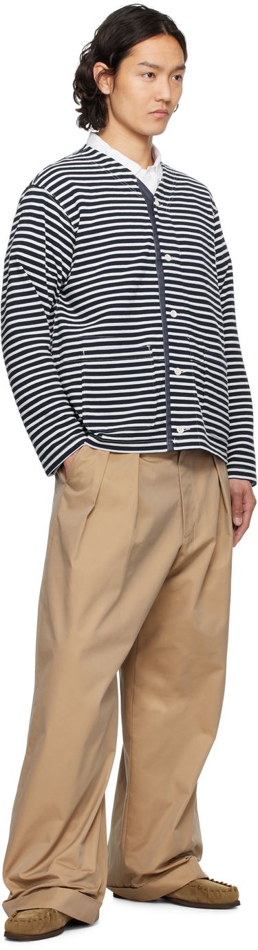 Sweater Engineered Garments Engineered Garments PC Stripe Jersey Knit Cardigan Mørkeblå | 25S1B030, 3