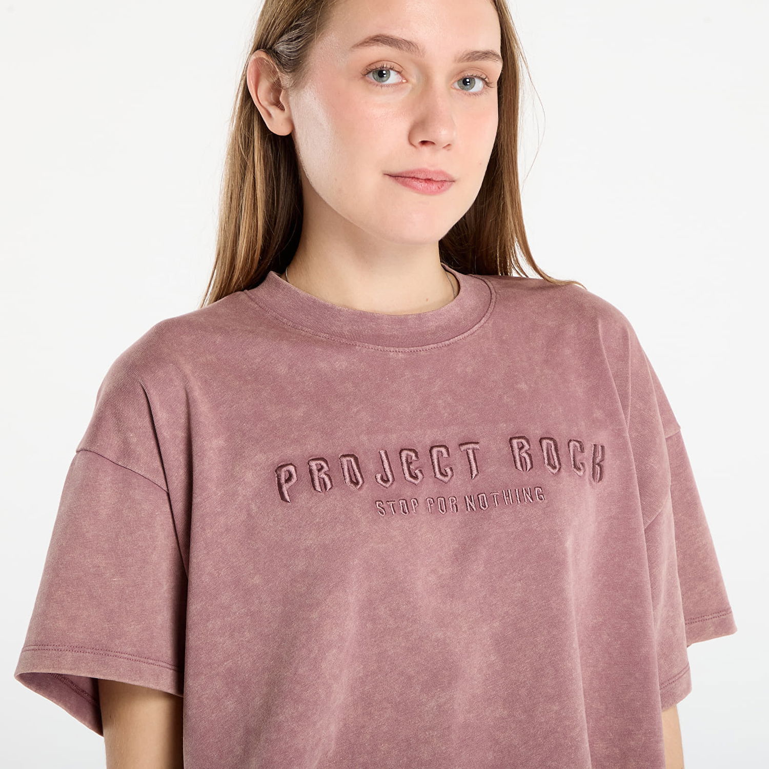 Crop top Under Armour Project Rock Statement Graphic Short Sleeve Crop Top Lilla | 6007507-651, 1