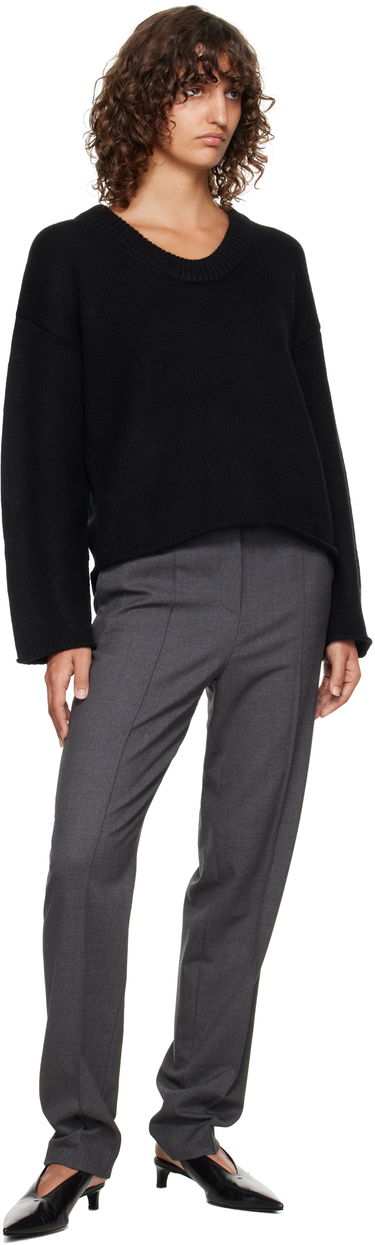 Sweater Loulou de Saison Loulou de Saison Derry Plunging U Neck Sweater Sort | DERRY, 3