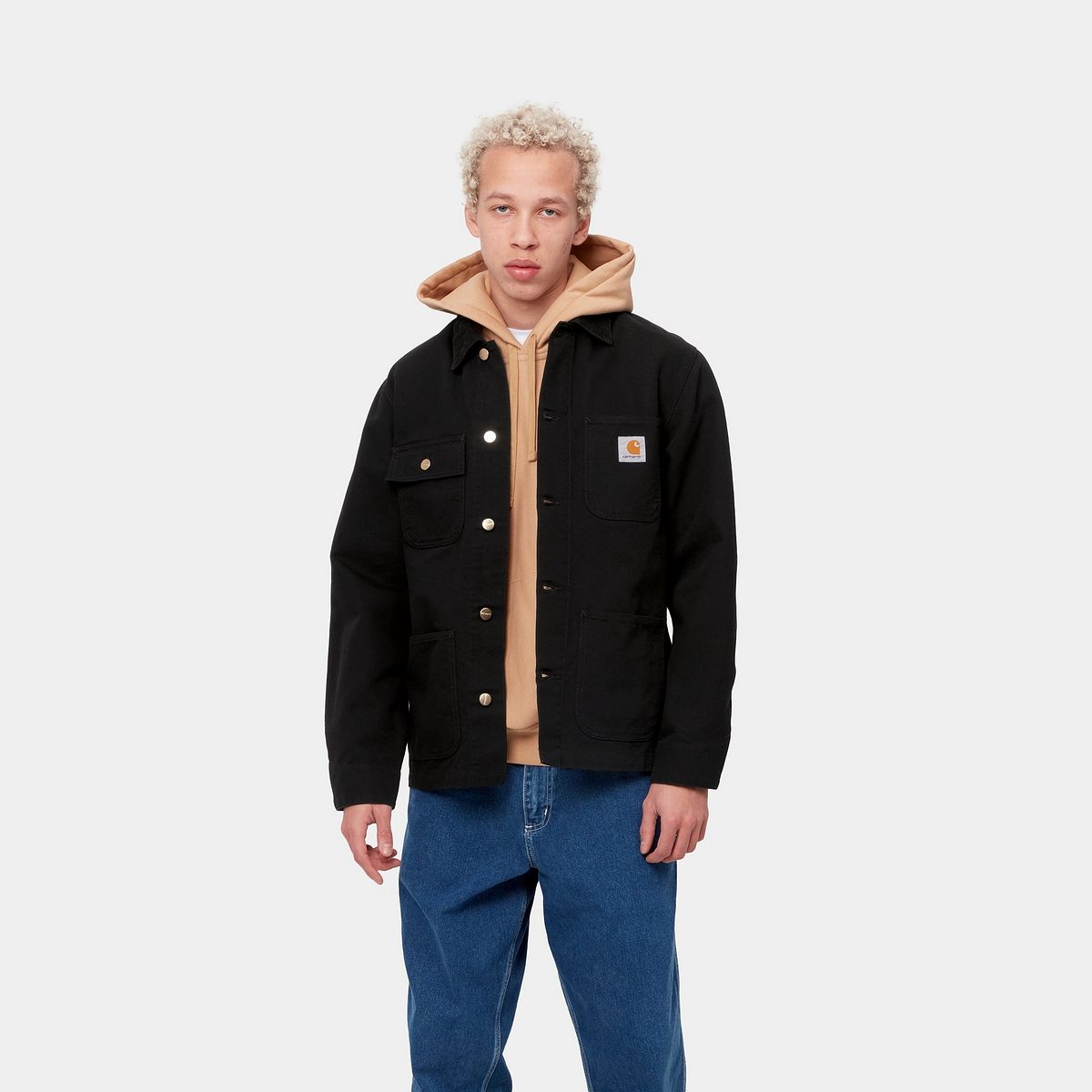 Frakker Carhartt WIP Michigan Coat (Summer) "Black rinsed" Sort | I031519_00E_02, 0
