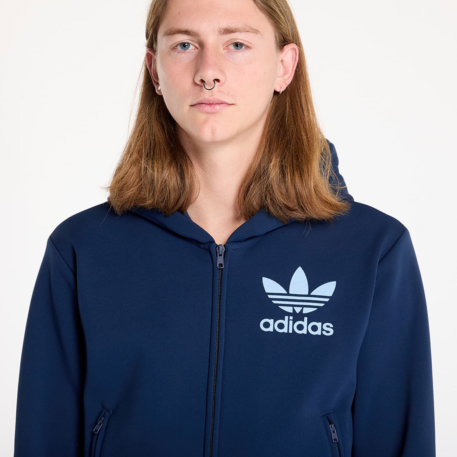 Sweatshirt adidas Originals Wales Bonner x Track Hoodie Mørkeblå | JJ2939, 1
