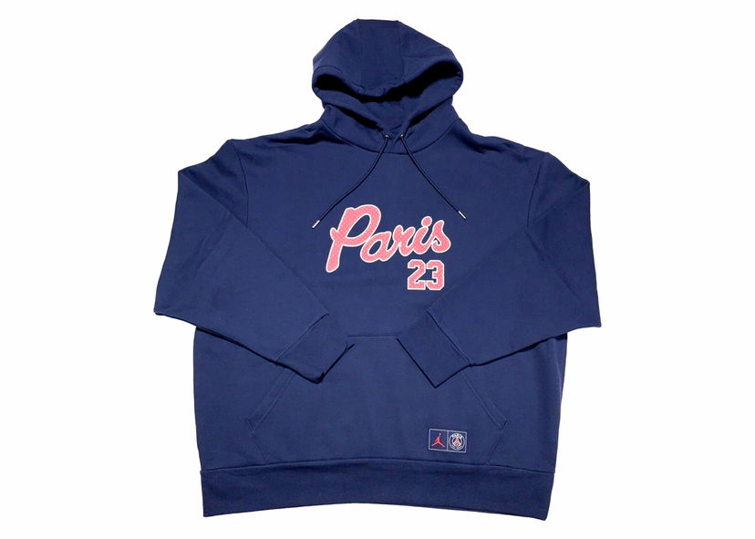 Sweatshirt Jordan Air Jordan Paris Saint-Germain Pullover Hoodie Midnight Navy Mørkeblå | DB6496-410