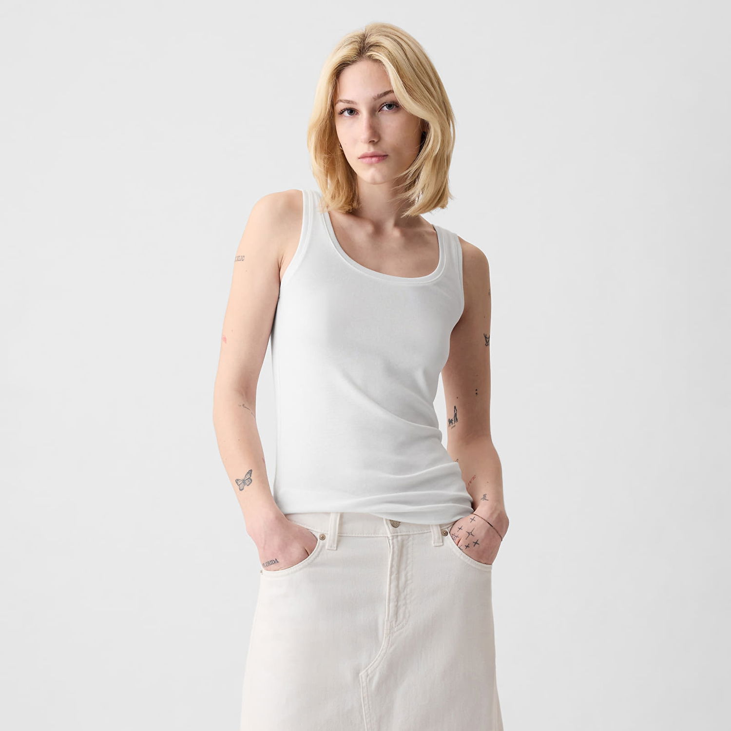 Tanktop GAP Modal Tank Fresh White Hvid | 540670-02, 0