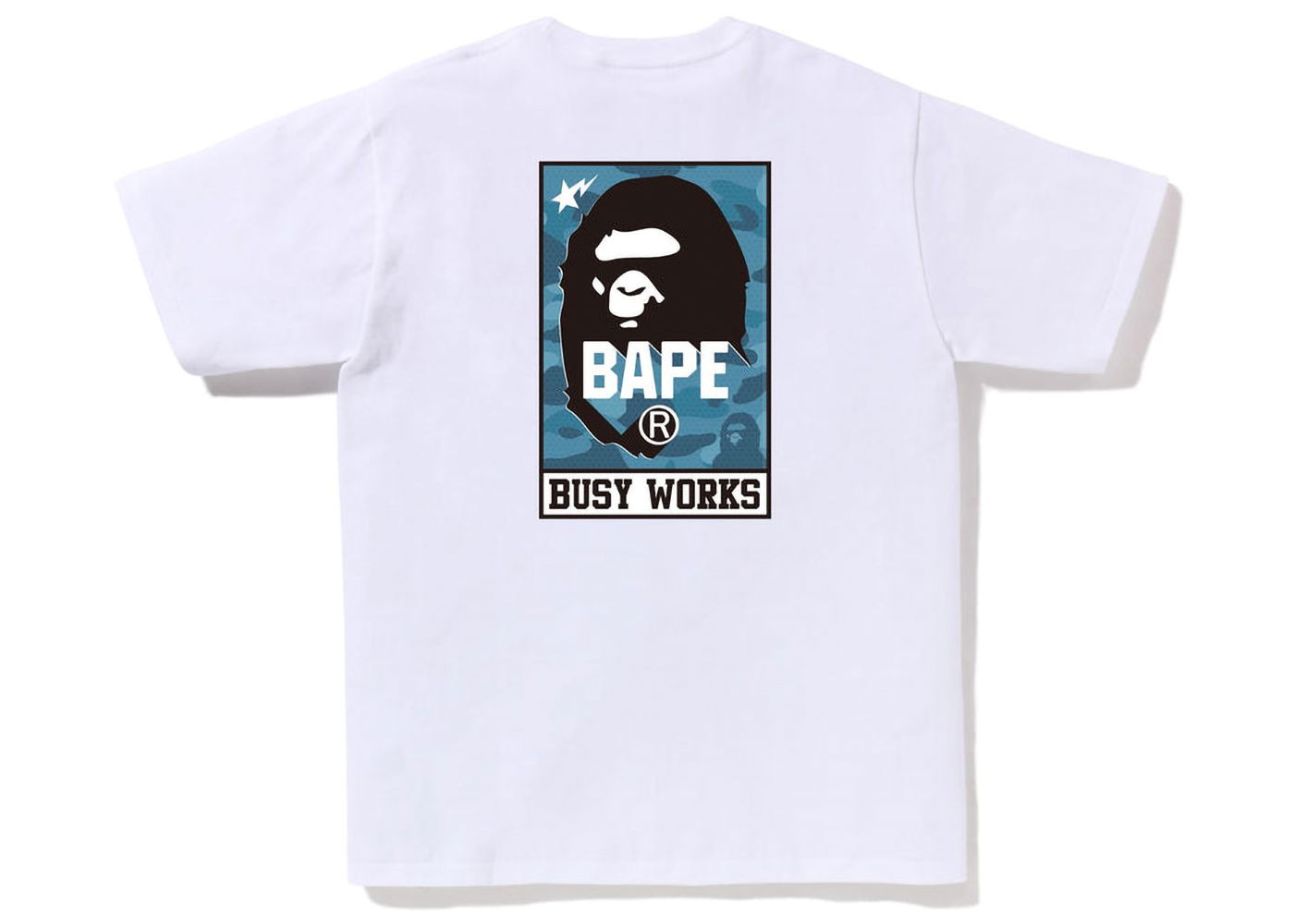 T-shirt BAPE Honeycomb Camo Busy Works Tee Hvid | 1J30-110-055, 0