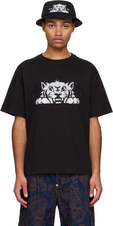 T-shirt KENZO Happy Tiger Embroidered T-Shirt Sort | FF55TS5264SI, 0