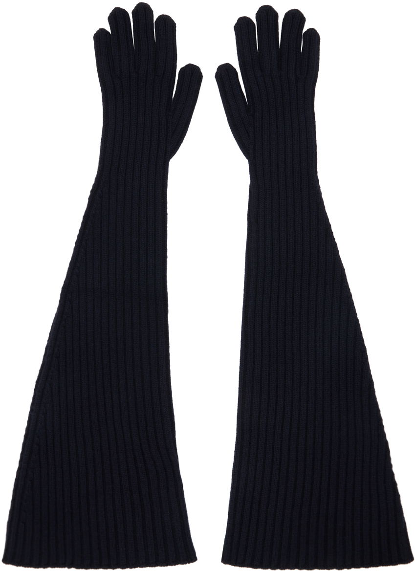 Handsker The Row Long Gloves Mørkeblå | 8343-Y556, 0