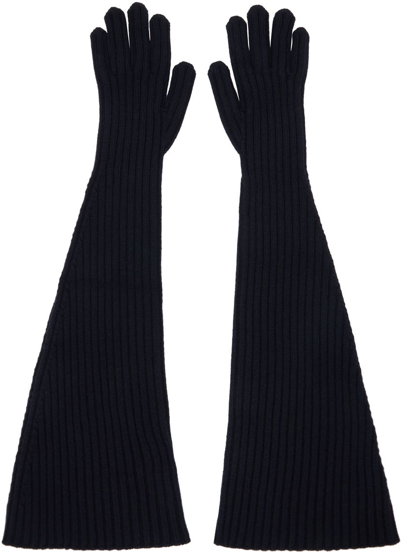 Handsker The Row Long Gloves Mørkeblå | 8343-Y556