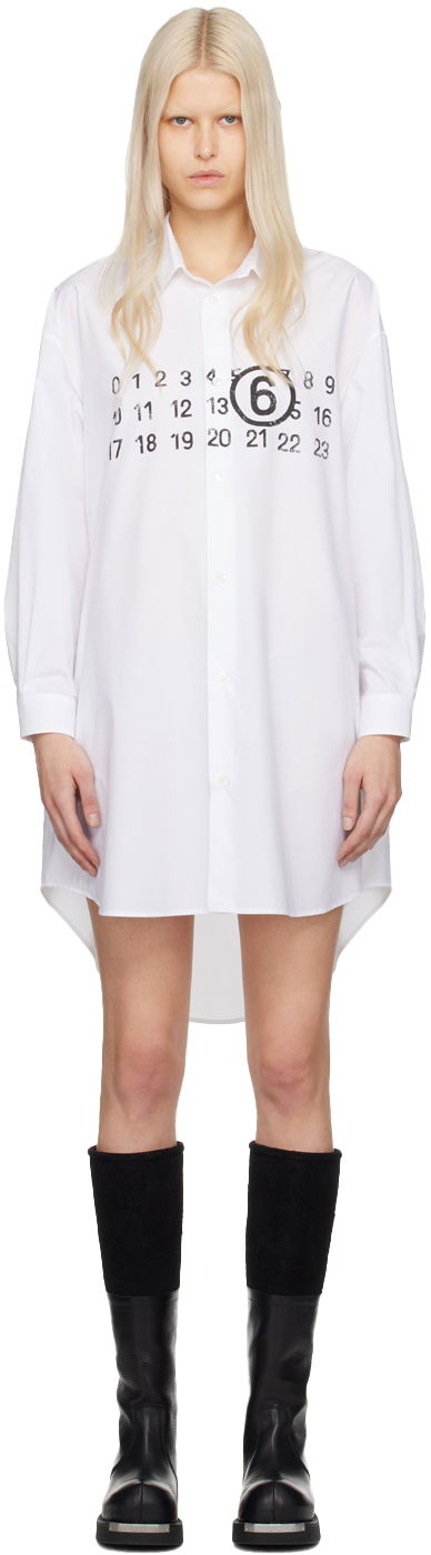 Kjole Maison Margiela MM6 Numeric Minidress Hvid | S52CT0780 S47294