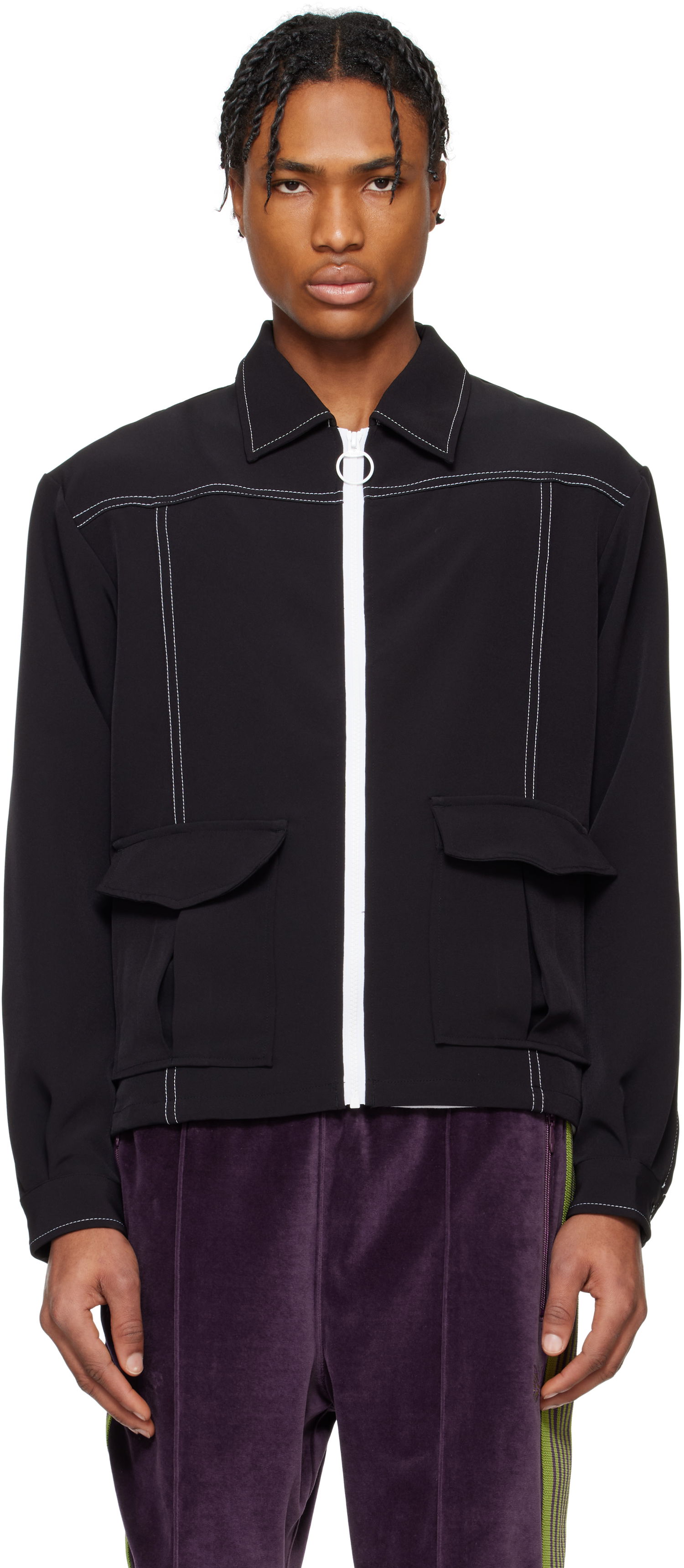 Jakke Needles NEEDLES Stitched Sport Jacket Sort | QV194, 0