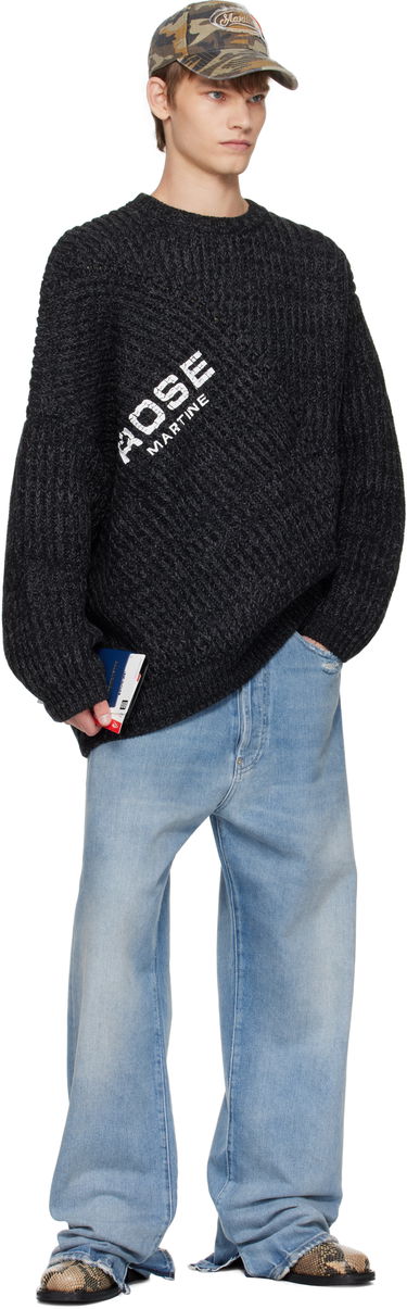 Sweater Martine Rose Martine Rose Engineered Fisherman Rib Sweater Sort | 971YA03053, 3
