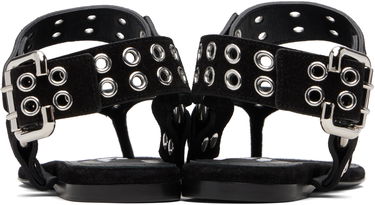 Sneakers og sko Alaïa ALAÏA Suede Calfskin Thong Sandals Sort | AA3S134CK177, 1