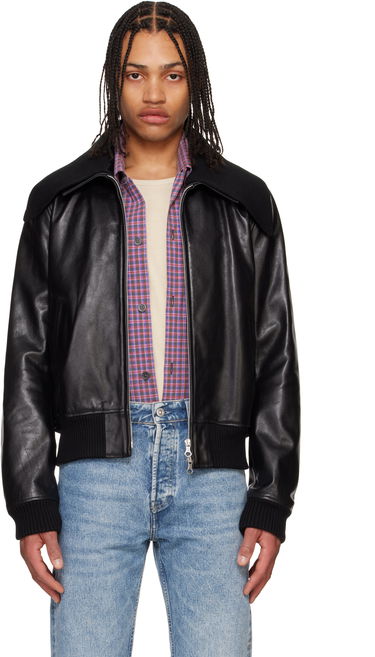 Bomberjakke OUR LEGACY Our Legacy Pharos Leather Bomber Jacket Sort | M2259MM, 0