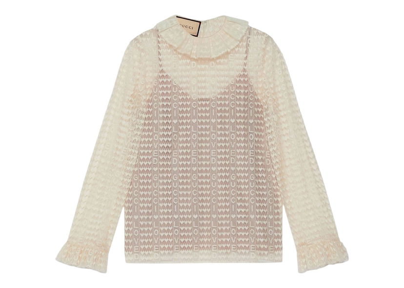 Sweater Gucci Lovelight Lace Cardigan Beige Beige | 707677 ZAJ7X 9303