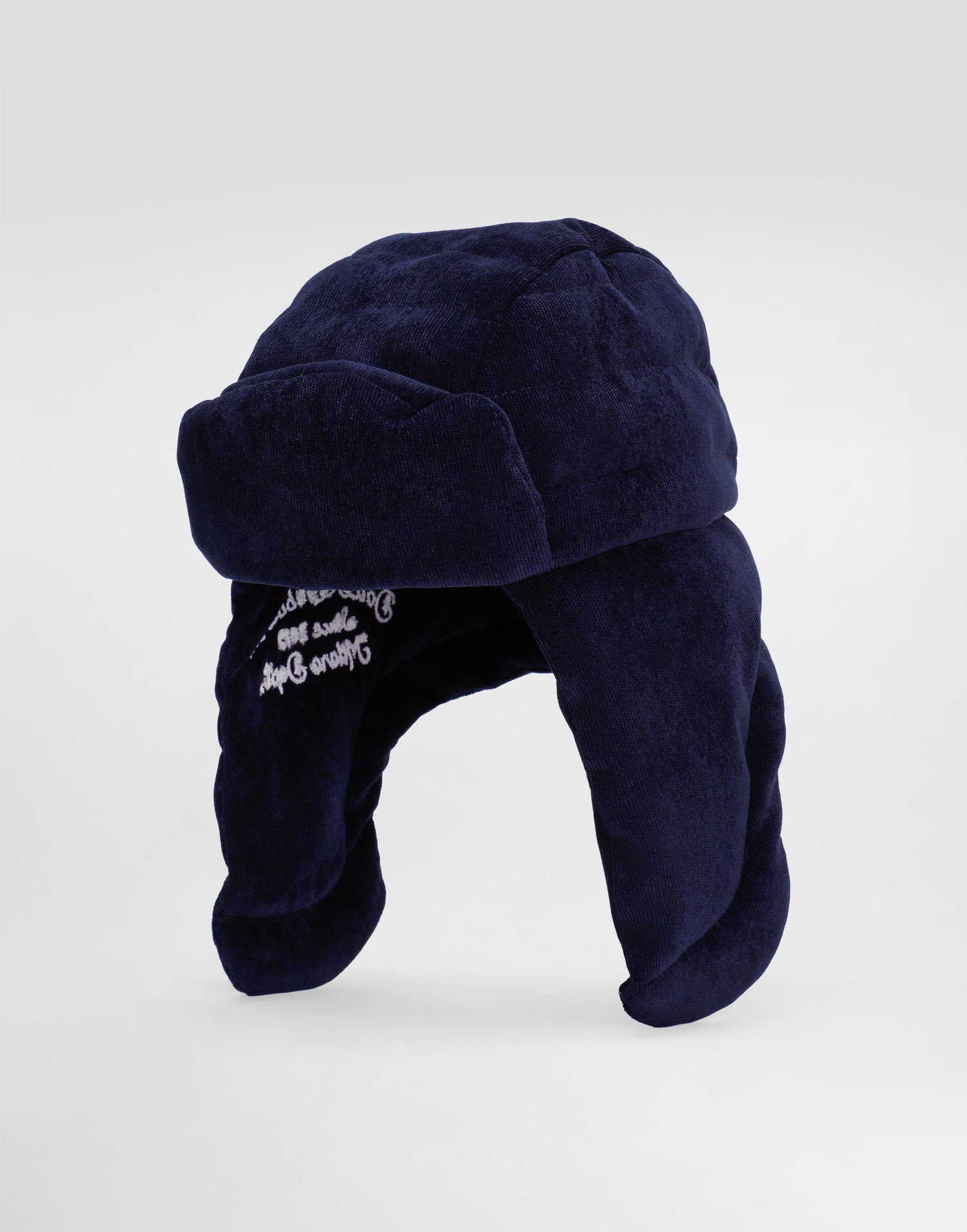 Hat Dolce & Gabbana Dolce & Gabbana Corduroy Trapper Hat Mørkeblå | LB5H64FUEFOB3895, 0