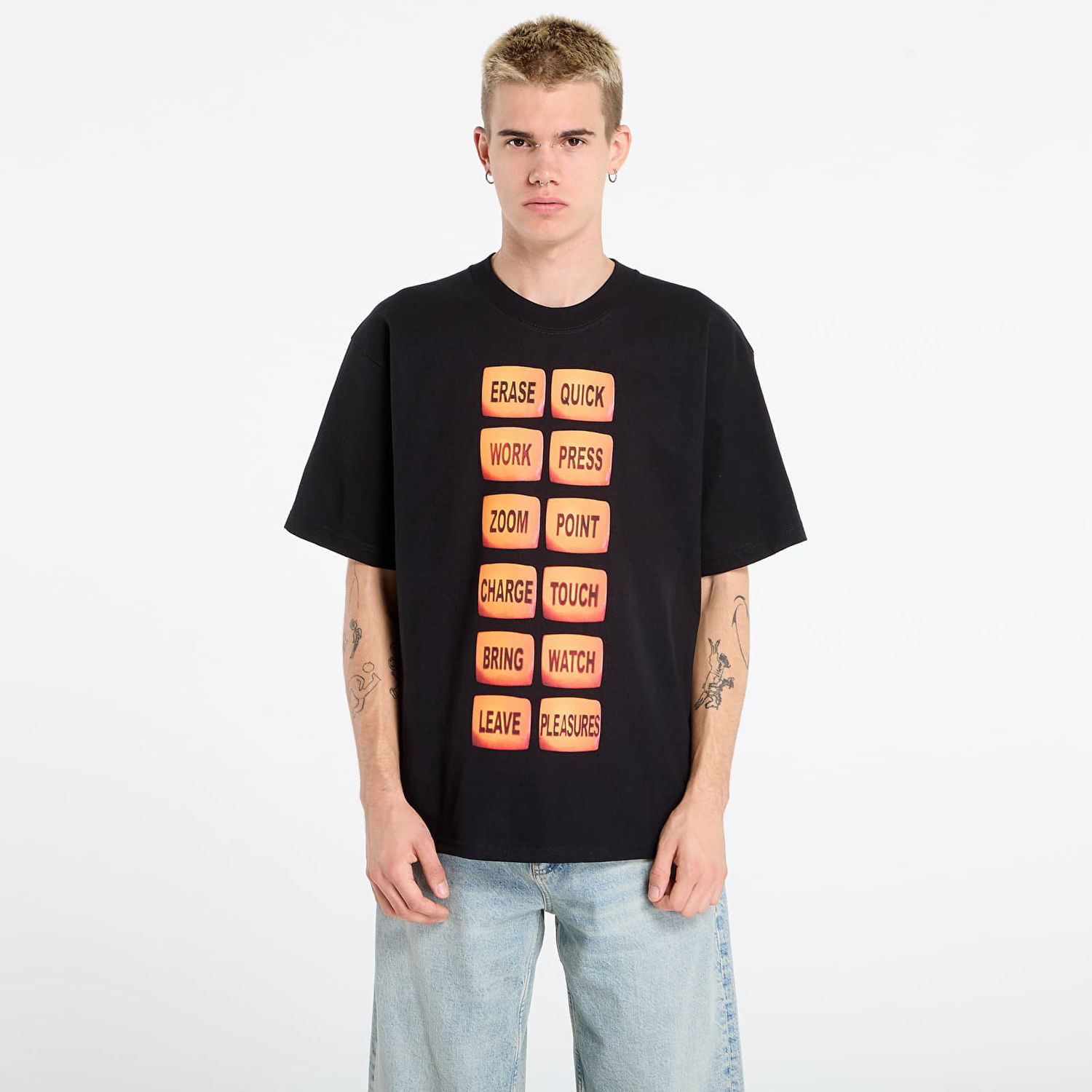 T-shirt Pleasures PLEASURES Technologic T-Shirt Sort | P25DP020-BLACK, 0