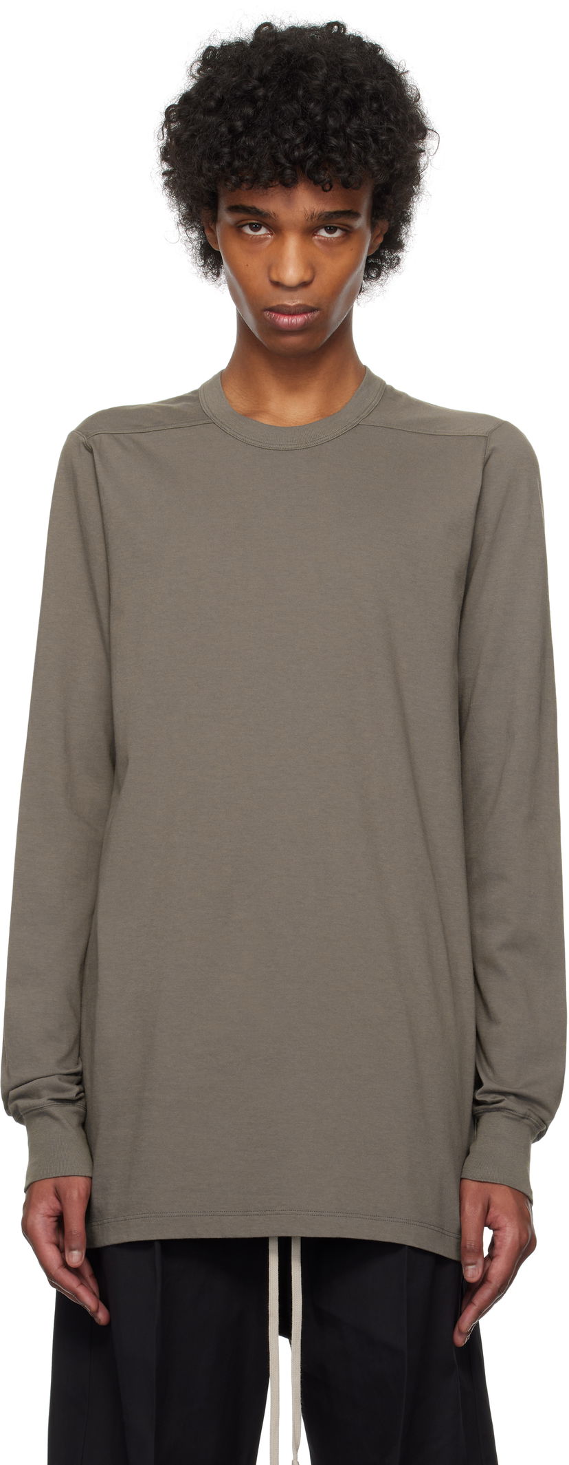 T-shirt Rick Owens Rick Owens Hollywood Level Long Sleeve T-Shirt Grøn | RU01E5266 JA