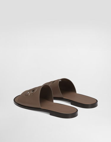 Tilbehør Dolce & Gabbana Dolce & Gabbana Calfskin Slides Beige | A80397AO6028K327, 2