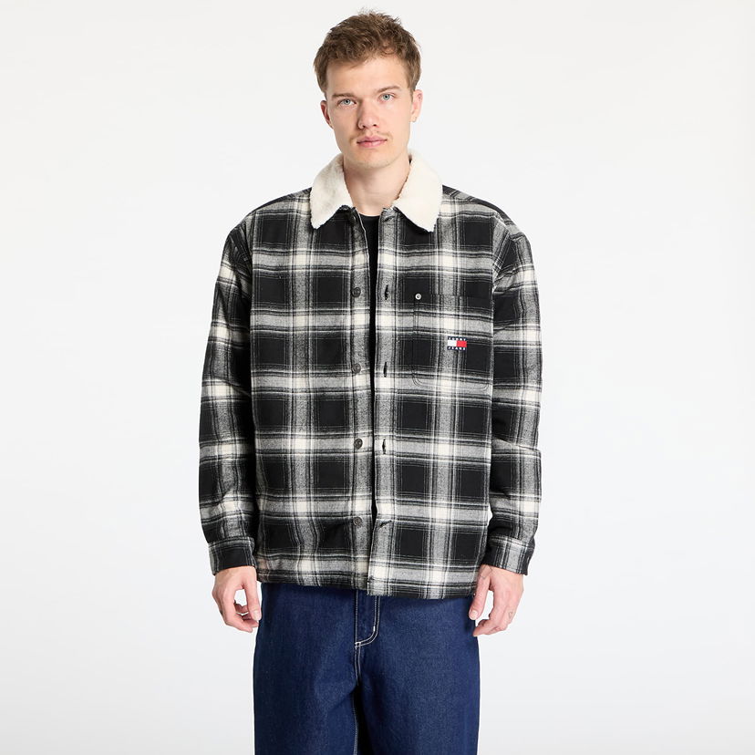 Skjorte Tommy Hilfiger Tommy Jeans Check Teddy Mix Overshirt Sort | DM0DM20241 BDS
