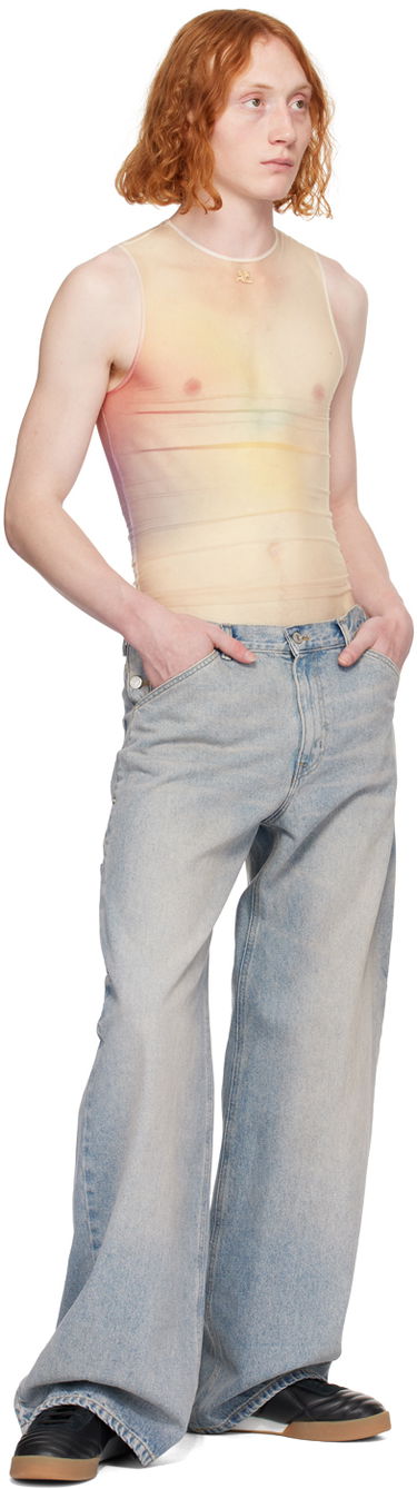 Jeans Courrèges Sailor Wide-Leg Jeans Blå | 124DPA188DE0016, 3
