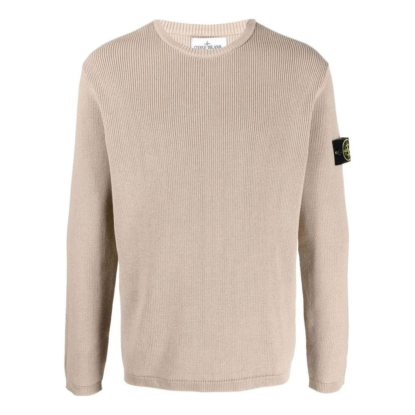 Sweater Stone Island Knitted Jumper With Logo Patch Beige | 7815507D8-V0092
