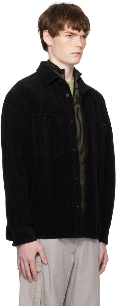 Skjorte Stone Island Organic Cotton Corduroy Overshirt Sort | K2S15 1200012 S0212, 1