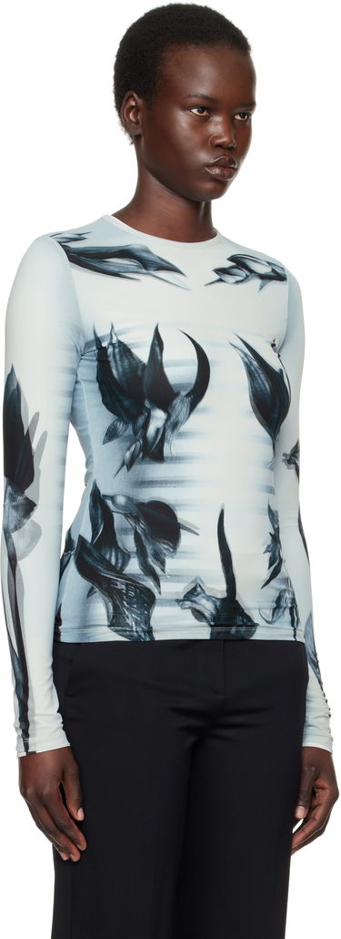 T-shirt Jean Paul Gaultier Jean Paul Gaultier Flower Body Morphing Long Sleeve T-Shirt Hvid | 25/33-F-TO264-T581-010200, 4