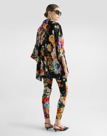 Bukser Dolce & Gabbana Dolce & Gabbana Charmeuse Flower Bouquet-Print Pants Sort | FTCQ4TFSA7WHN5PC, 2