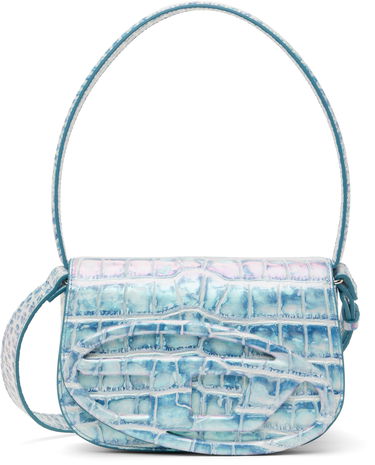 Skuldertaske Diesel 1dr Crocodile-Embossed Shoulder Bag Blå | X08396 P8247, 0