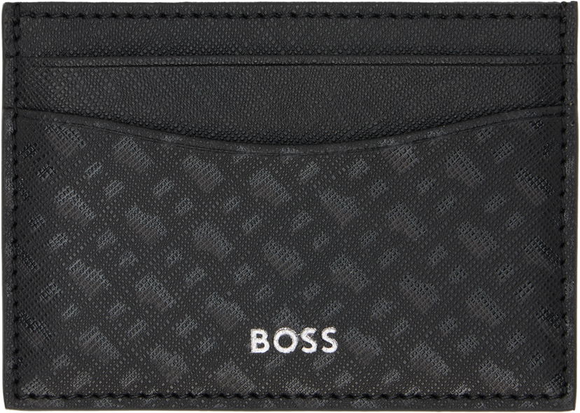 Tegnebog BOSS Saffiano Leather Card Holder Sort | 50542389