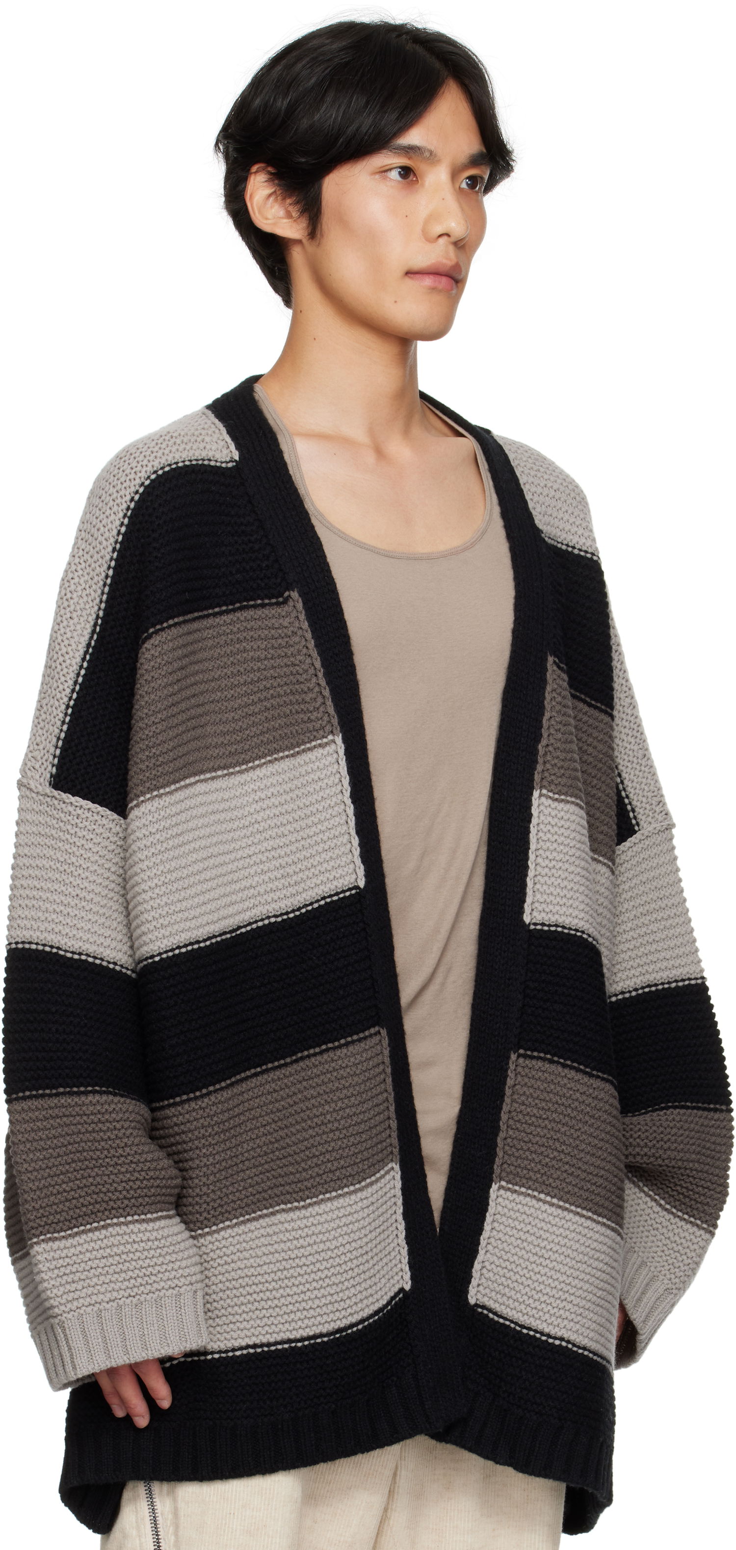 Sweater Rick Owens Rick Owens Concordians Pitti Striped Knit Cardigan Flerfarvet | RU02E1685 KWV, 1