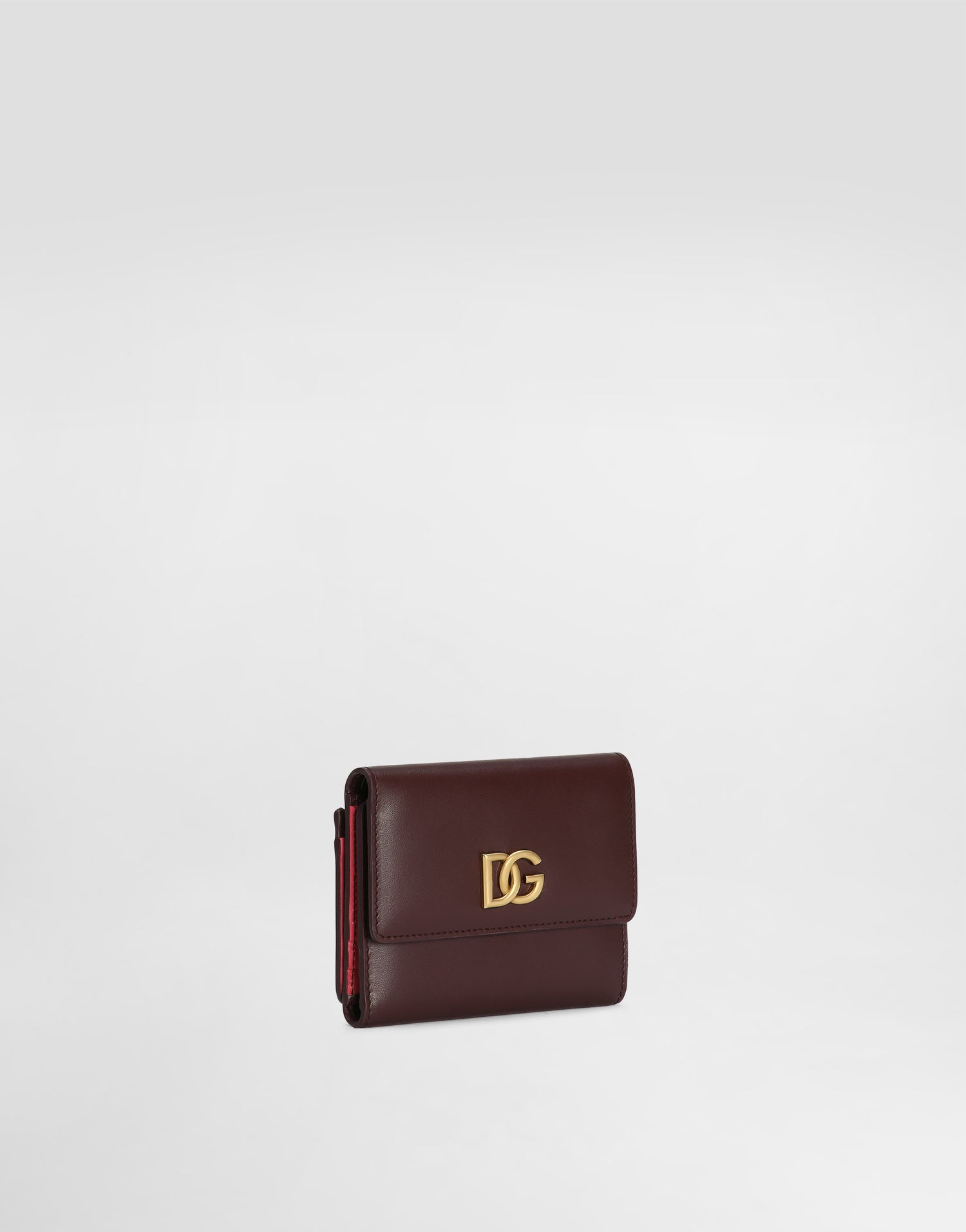 Tegnebog Dolce & Gabbana Dolce & Gabbana Calfskin Wallet with DG Logo Bourgogne | BI3338A9M758K384, 1
