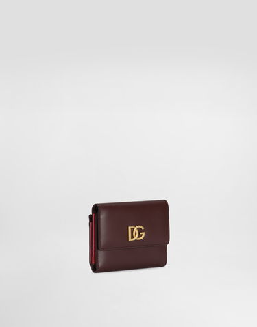 Tegnebog Dolce & Gabbana Dolce & Gabbana Calfskin Wallet with DG Logo Bourgogne | BI3338A9M758K384, 1