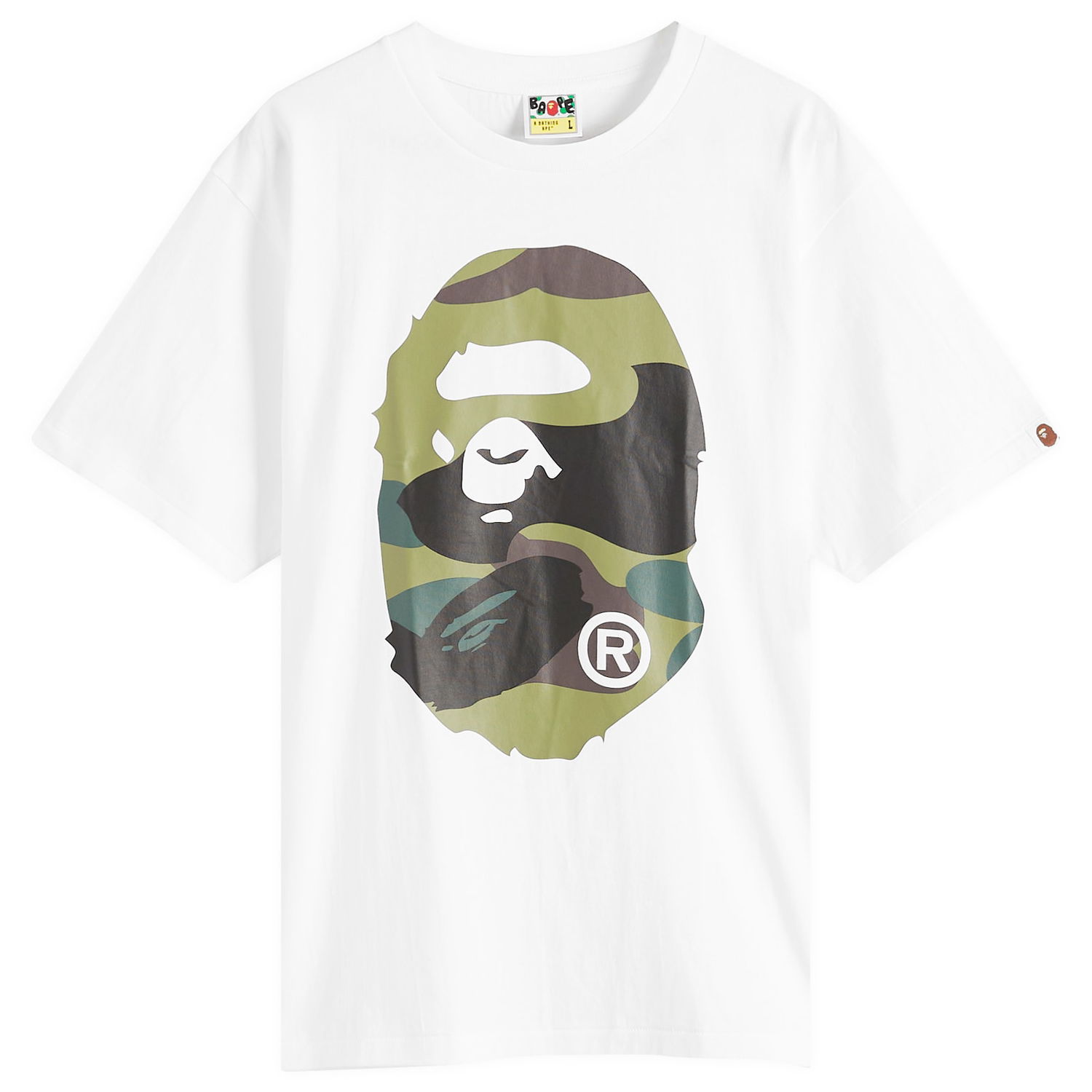 T-shirt BAPE A Bathing Ape Giant 1St Camo Big Ape Head T-Shirt, Size Large Hvid | 001TEL301015M-WGN, 0