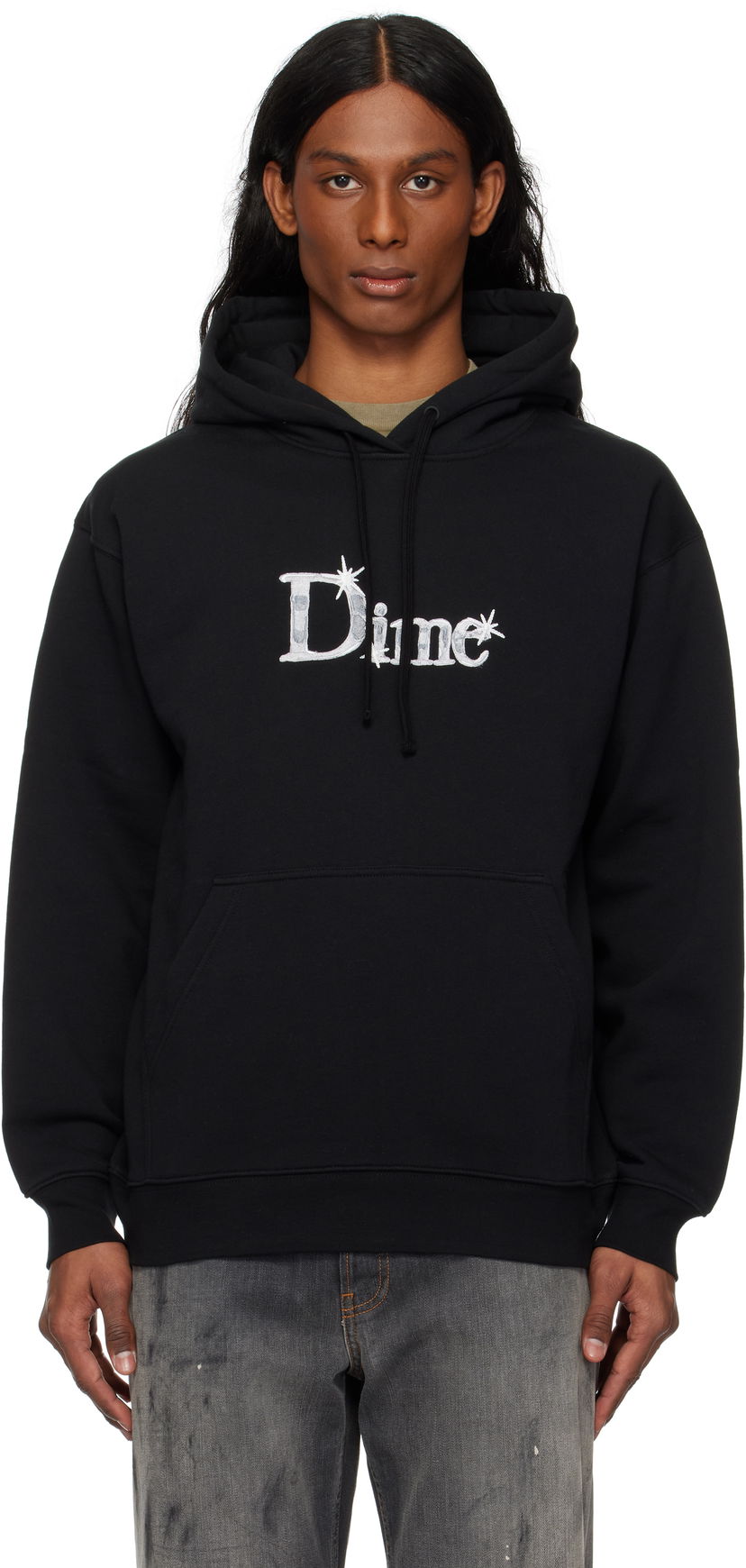 Sweatshirt Dime Shiny Classic Hoodie Sort | DIME2SP2545BLK