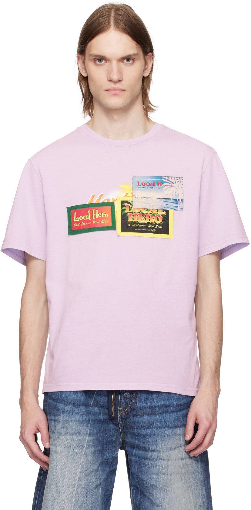 T-shirt Martine Rose Martine Rose 'Local Hero' Graphic T-Shirt Lyserød | 603JE03602F