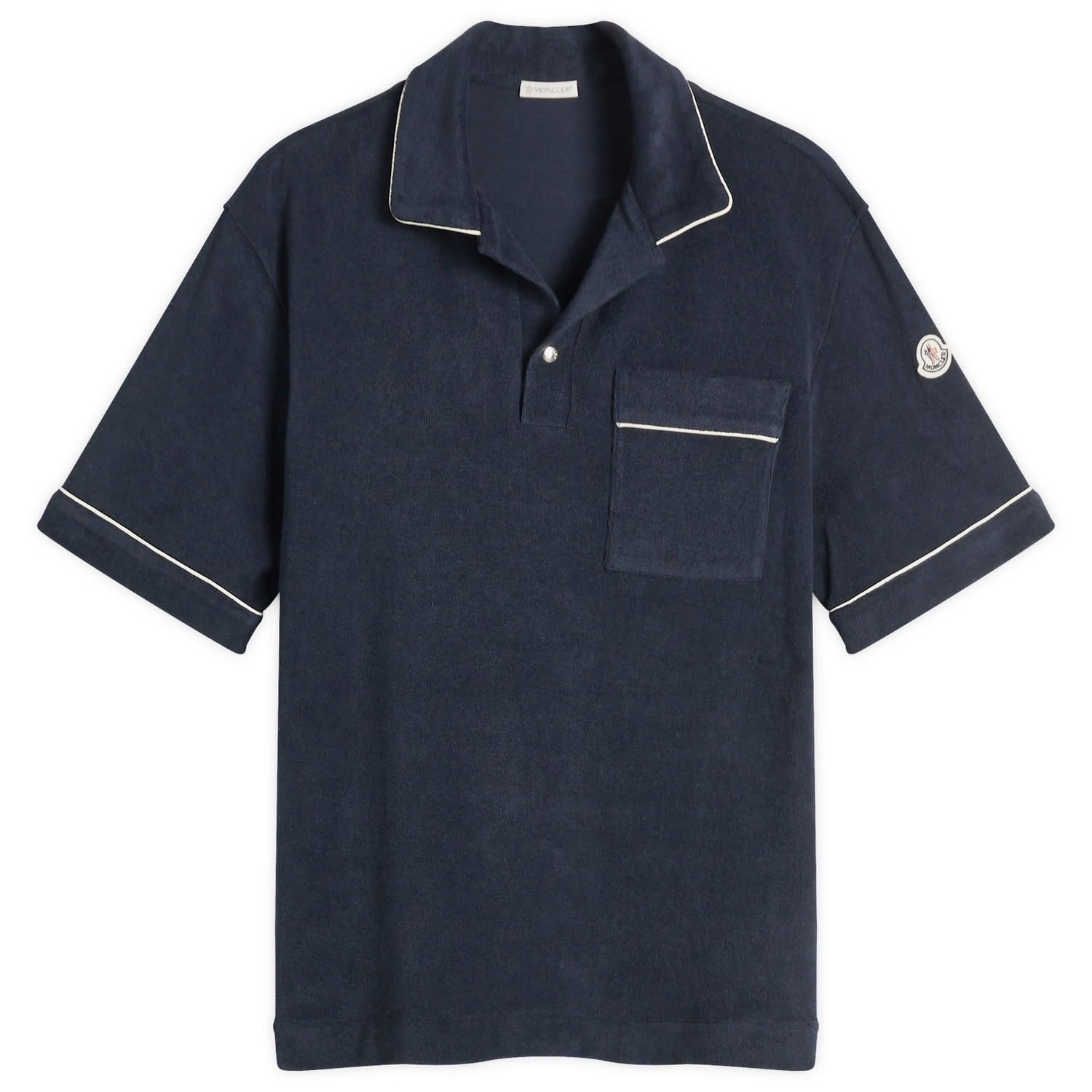 Polo skjorte Moncler Men's Cotton Terry Polo Shirt Mørkeblå | 8A000-22-89AVN-778, 1
