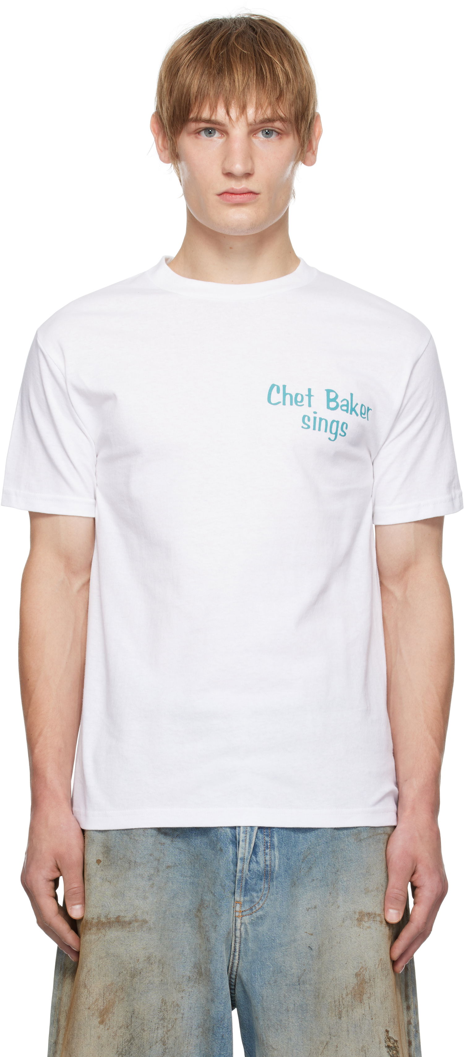 T-shirt WACKO MARIA 'Chet Baker' Print T-Shirt Hvid | CHETBAKER-WM-TEE01, 0