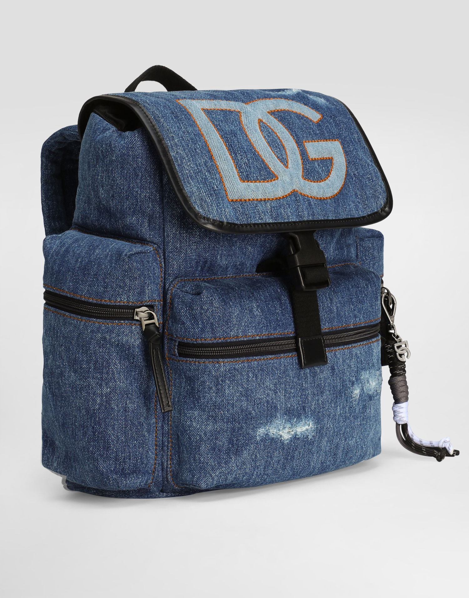 Rygsæk Dolce & Gabbana Dolce & Gabbana Denim Backpack with Embroidered Logo Blå | EM0100AD7068M800, 1