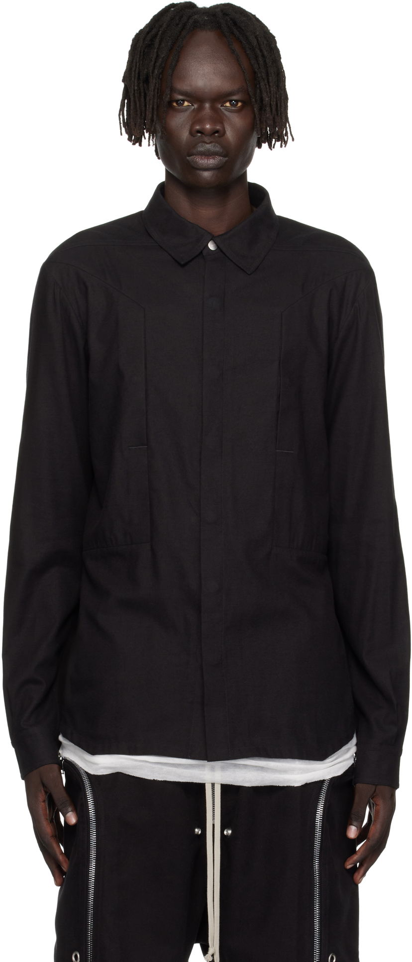 Skjorte Rick Owens Rick Owens Concordians Fogpocket Shirt Sort | RU02E1237 FLW