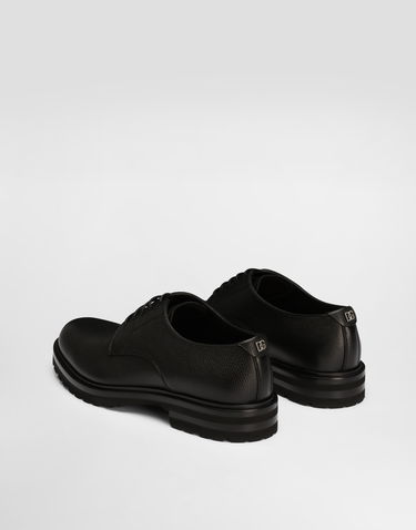 Tilbehør Dolce & Gabbana Dolce & Gabbana Grainy Calfskin Derby Shoes 41.5 Sort | A10852A9P4580999, 2