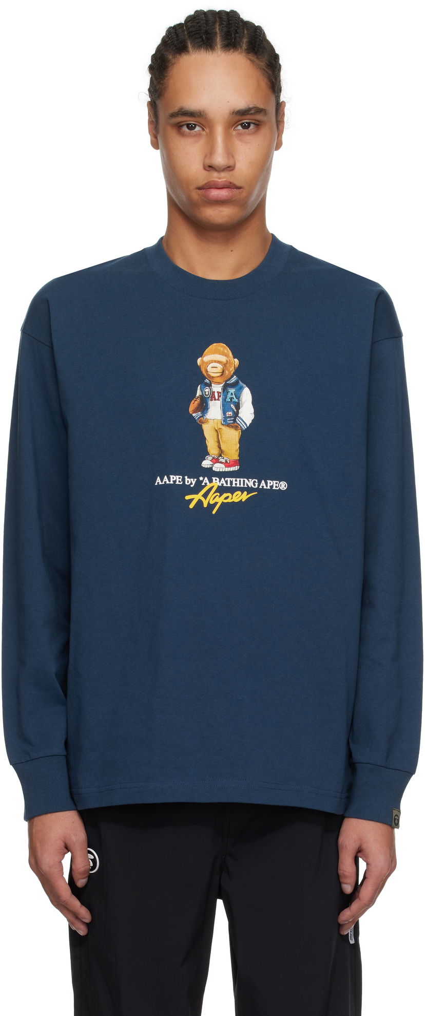 T-shirt AAPE by A Bathing Ape AAPE by A Bathing Ape 'AAPE Theme AAPER' Long Sleeve T-Shirt Mørkeblå | AAPLTM1610XXNNYX
