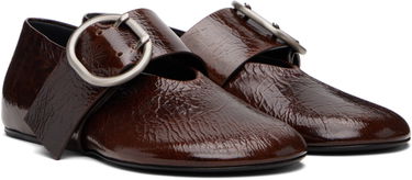 Sneakers og sko Jil Sander Jil Sander Crackled Ballerina Flats Brun | J15WZ0031_P8297, 3