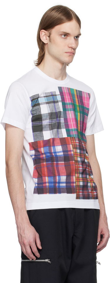 T-shirt Comme des Garçons Comme des Garçons Shirt Tartan Square Print T-Shirt Hvid | FO-T007-051, 1